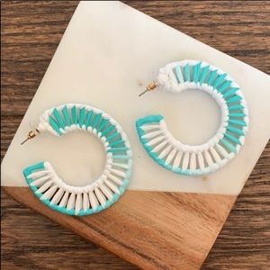 Gradient Raffia Ribbon Hoop Earrings